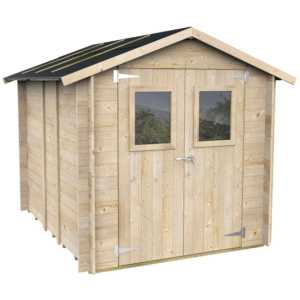 Alce Hobby 198x248 - Abri de jardin en bois - Avec fenêtres et porte à double battant - 198x248x215 cm