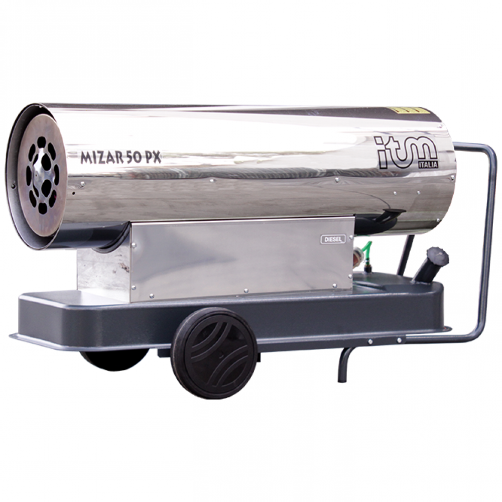 itm mizar 50px inox générateur d'air chaud diesel à combustion directe