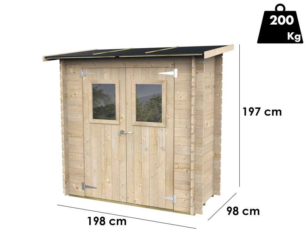 alce hobby 198x98 abri de jardin en bois avec fenêtres à l'avant 198x98x197 cm alce hobby 198x98 abri de jardin en bois avec fenêtres à l'avant 198x98x197 cm