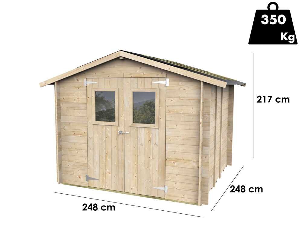 alce hobby 248x248 abri de jardin en bois avec fenêtres et porte à double battant 248x248x217 cm alce hobby 248x248 abri de jardin en bois avec fenêtres et porte à double battant 248x248x217 cm