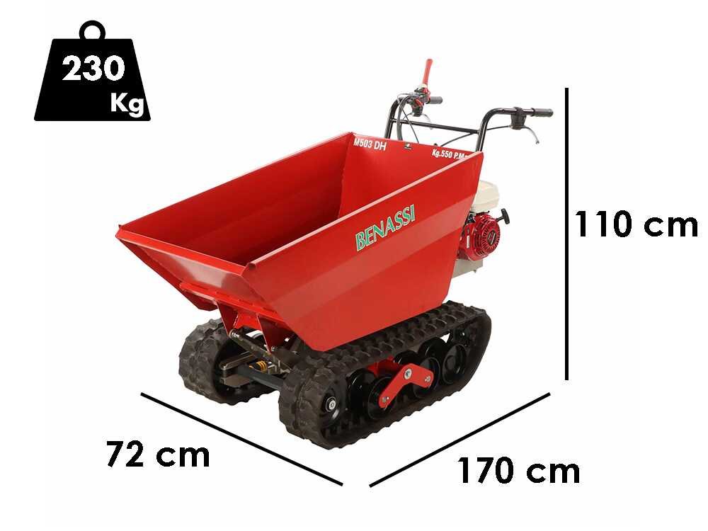 benassi m503dh brouette à chenilles benne dumper hydraulique capacité 550 kg benassi m503dh brouette à chenilles benne dumper hydraulique capacité 550 kg