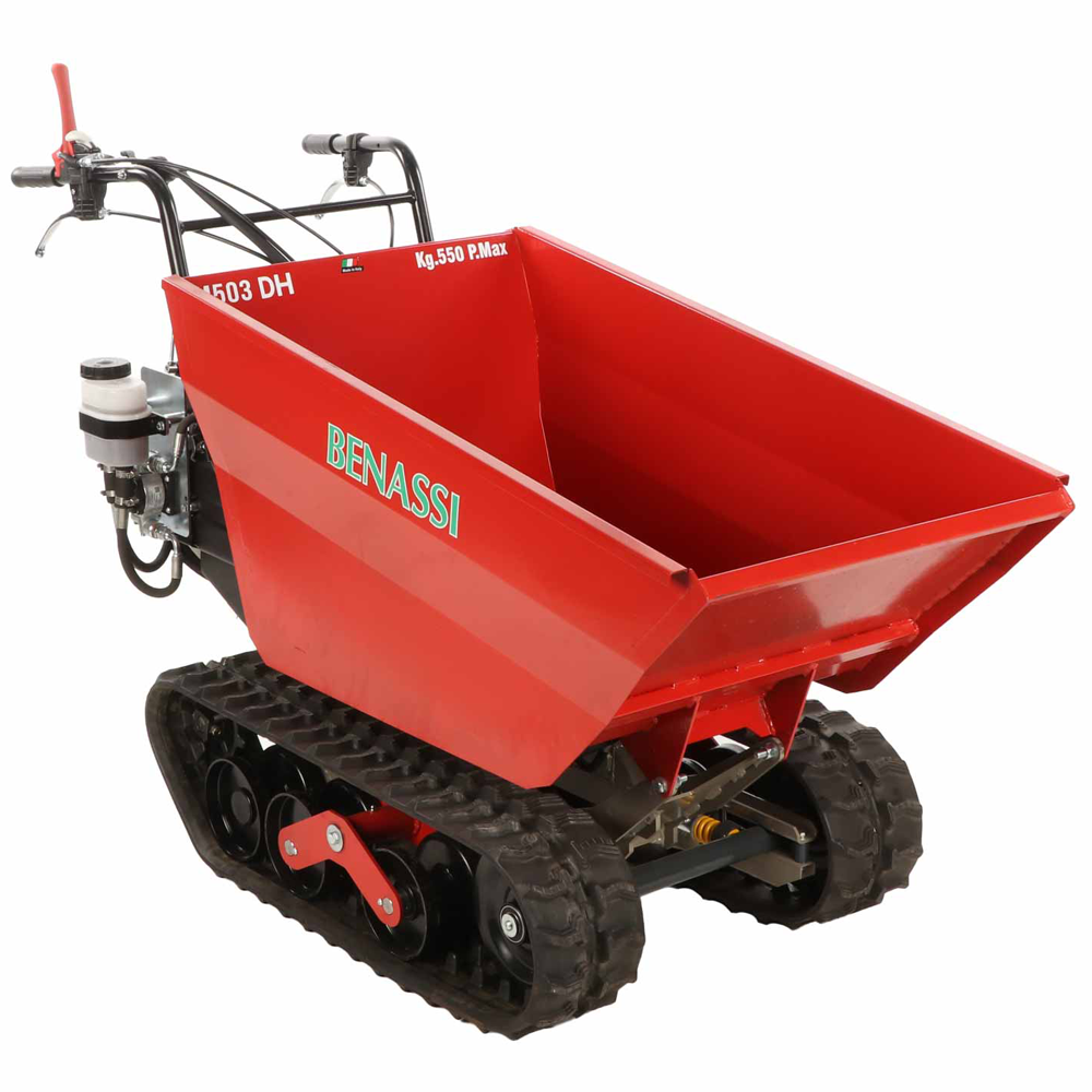 benassi m503dh brouette à chenilles benne dumper hydraulique capacité 550 kg