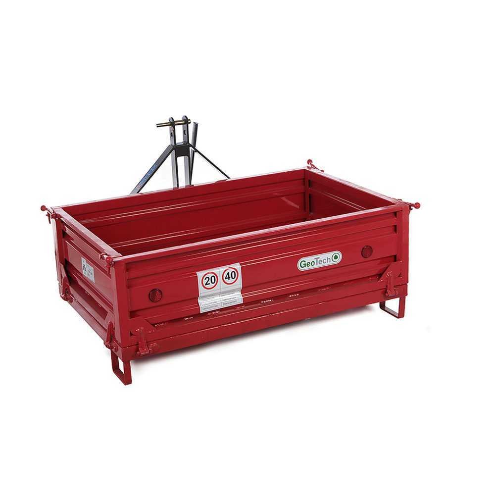 benne 3 points pour tracteur geotech trp 140 basculante 3 ridelles amovibles