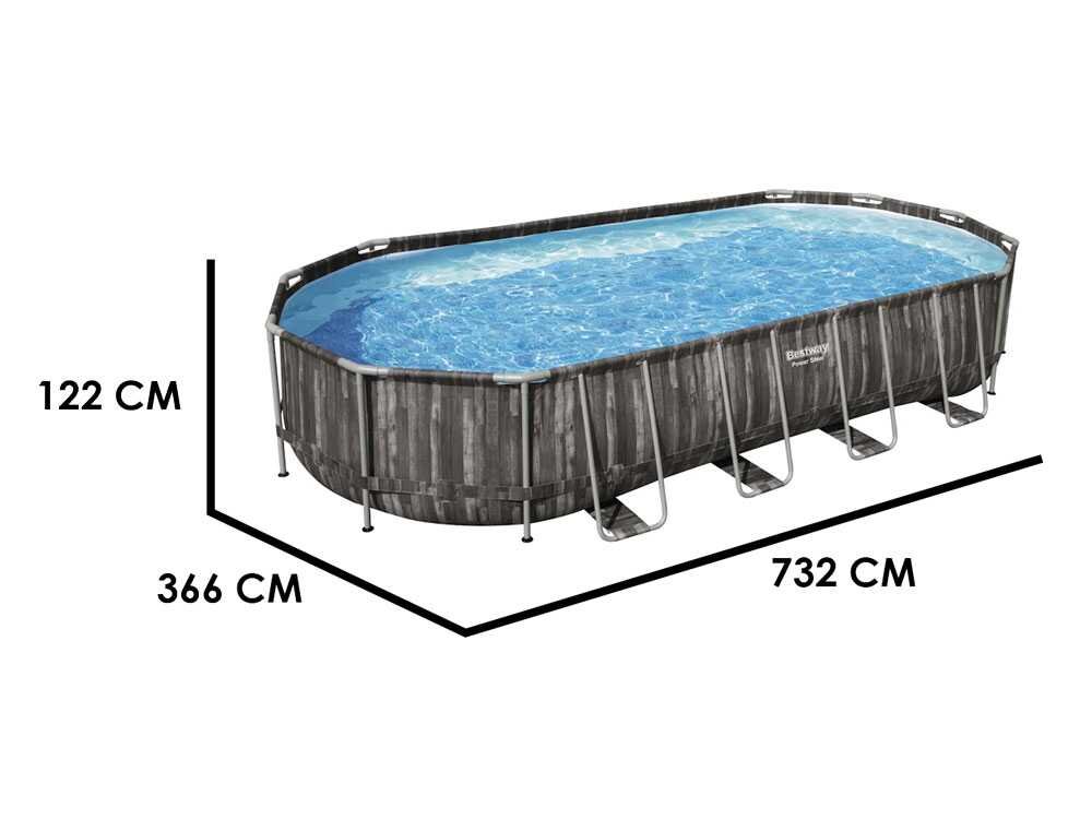 bestway power steel 561es 732x366x122 cm piscine ovale bestway power steel 561es 732x366x122 cm piscine ovale