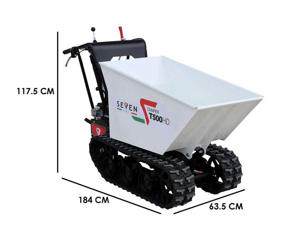 brouette à cheniles seven italy t500hd gx caisson dumper hydraulique charge 500 kg brouette à cheniles seven italy t500hd gx caisson dumper hydraulique charge 500 kg