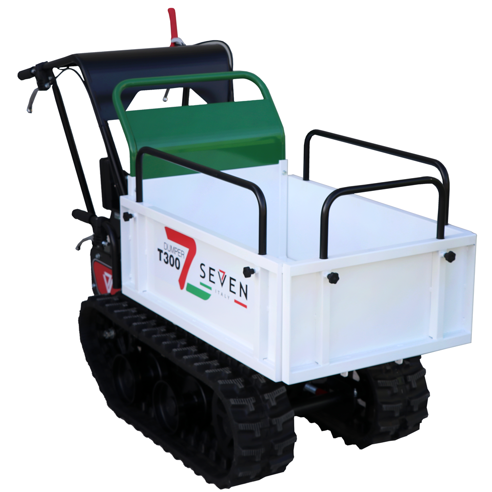brouette à chenilles seven italy t300 gx e benne extensible charge 300 kg