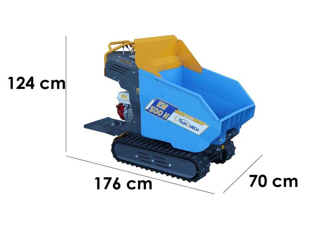 brouette motorisée à chenilles euromech em500h dump caisson dumper hydraulique 500 kg brouette motorisée à chenilles euromech em500h dump caisson dumper hydraulique 500 kg