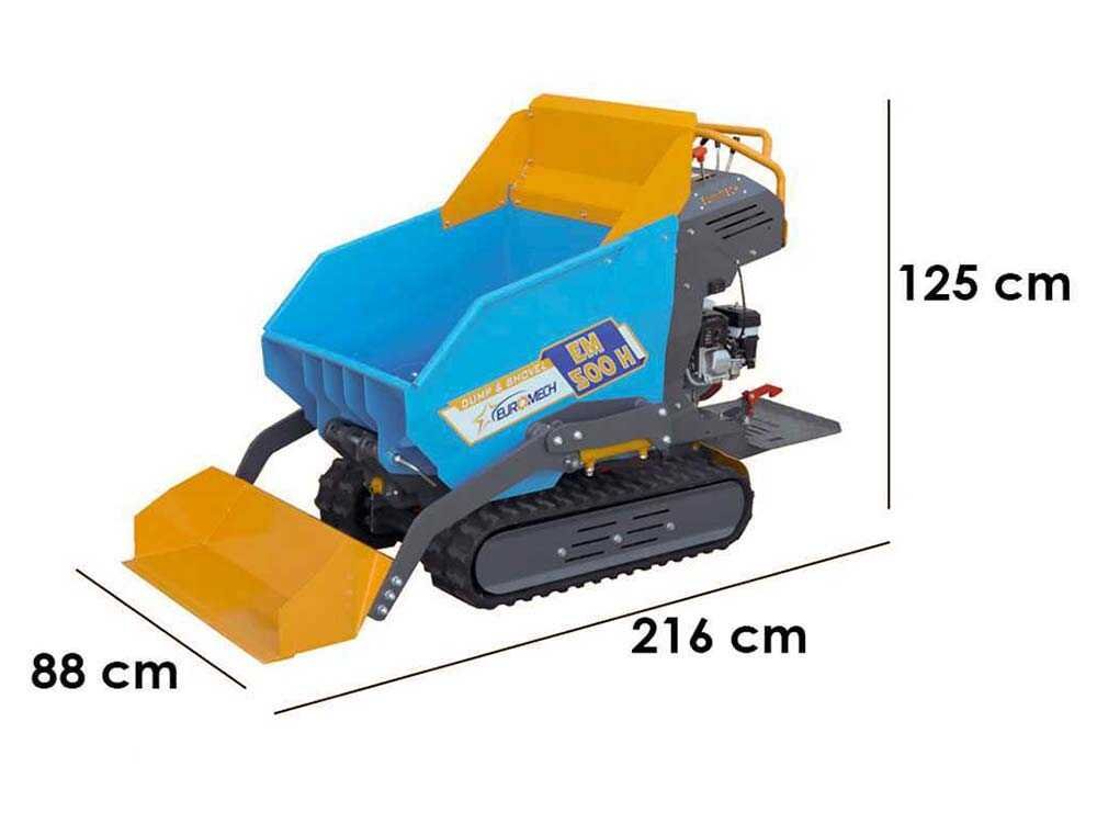 brouette motorisée euromech em500h dump & shovel benne dumper hydraulique 500 kg avec pelle brouette motorisée euromech em500h dump & shovel benne dumper hydraulique 500 kg avec pelle