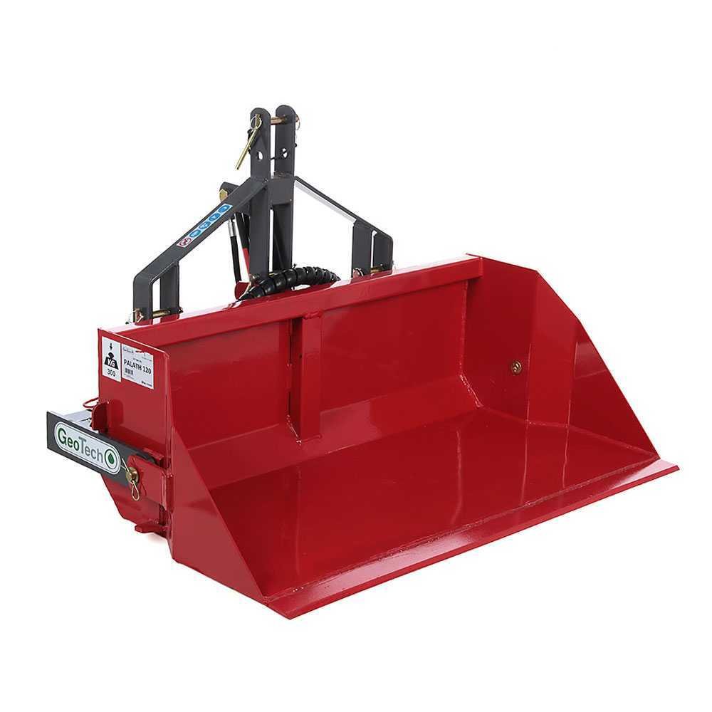 godet hydraulique pour tracteur geotech de 140 cm série médium lourd capacité charge 500 kg
