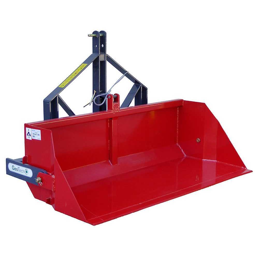 godet postérieur pour tracteur geotech de 180 cm série lourde capacité charge 700 kg