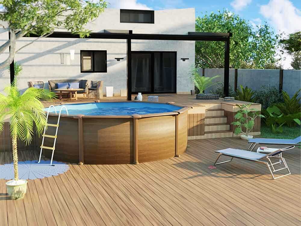 gre pacific ronde Ø300 x 120 cm piscine hors sol en acier gre pacific ronde Ø300 x 120 cm piscine hors sol en acier