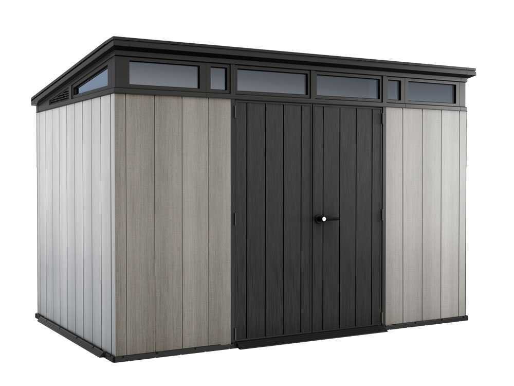 keter artisan gris abri de jardin avec porte à double pans 342x218x226 cm keter artisan gris abri de jardin avec porte à double pans 342x218x226 cm