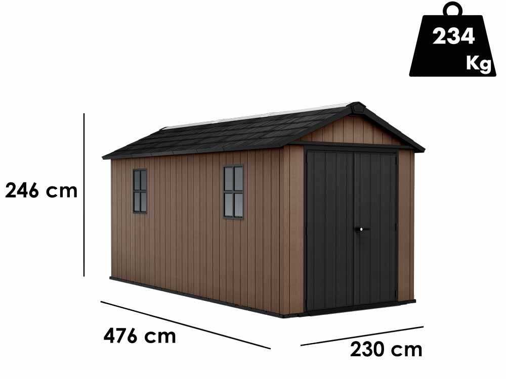 keter newton plus 7515/1575 abri de jardin avec porte à double battant et fenêtres 230 x 476 x 246 cm keter newton plus 7515/1575 abri de jardin avec porte à double battant et fenêtres 230 x 476 x 246 cm