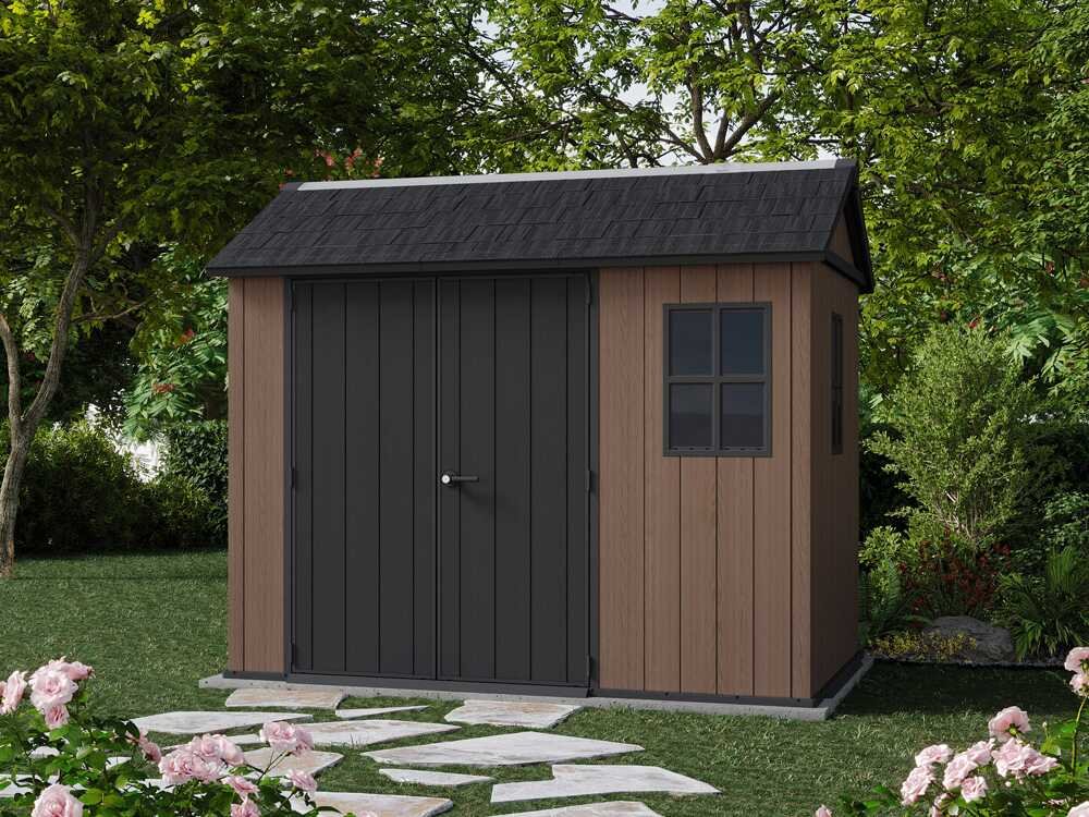 keter newton plus 759/975 abri de jardin avec porte à double battant et fenêtres 230 x 287 x 246 cm keter newton plus 759/975 abri de jardin avec porte à double battant et fenêtres 230 x 287 x 246 cm