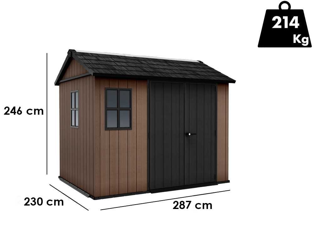 keter newton plus 759/975 abri de jardin avec porte à double battant et fenêtres 230 x 287 x 246 cm keter newton plus 759/975 abri de jardin avec porte à double battant et fenêtres 230 x 287 x 246 cm