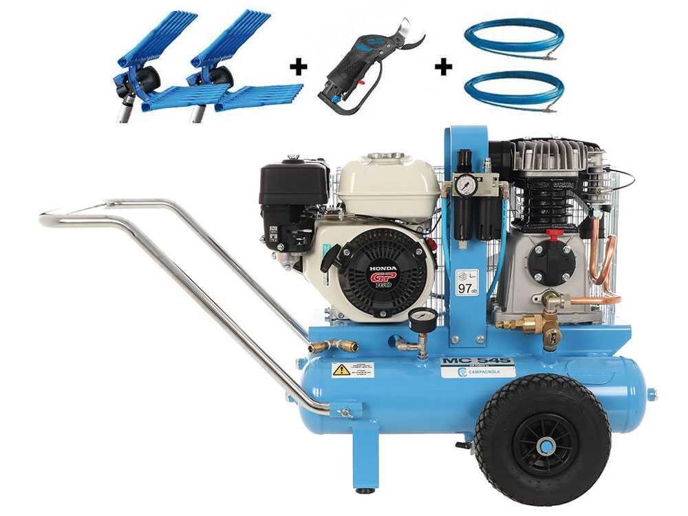 kit motocompresseur campagnola mc 545 honda gp160 + 2 peignes vibreurs pneumatiques tuono evo + sécateur pneumatique victory kit motocompresseur campagnola mc 545 honda gp160 + 2 peignes vibreurs pneumatiques tuono evo + sécateur pneumatique victory