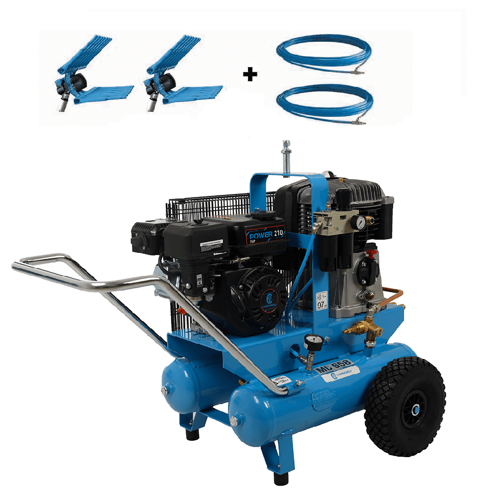 kit motocompresseur campagnola mc 658 7cv + 2 peignes vibreurs pneumatiques tuono evo