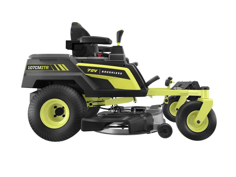 ryobi ztrx107 tracteur tondeuse sur batterie rayon de braquage zéro 72v/20ah coupe de 107cm 2en1 ryobi ztrx107 tracteur tondeuse sur batterie rayon de braquage zéro 72v/20ah coupe de 107cm 2en1