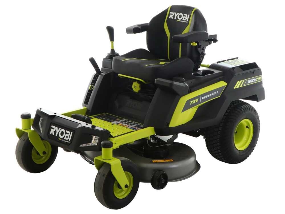 ryobi ztrx107 tracteur tondeuse sur batterie rayon de braquage zéro 72v/20ah coupe de 107cm 2en1 ryobi ztrx107 tracteur tondeuse sur batterie rayon de braquage zéro 72v/20ah coupe de 107cm 2en1
