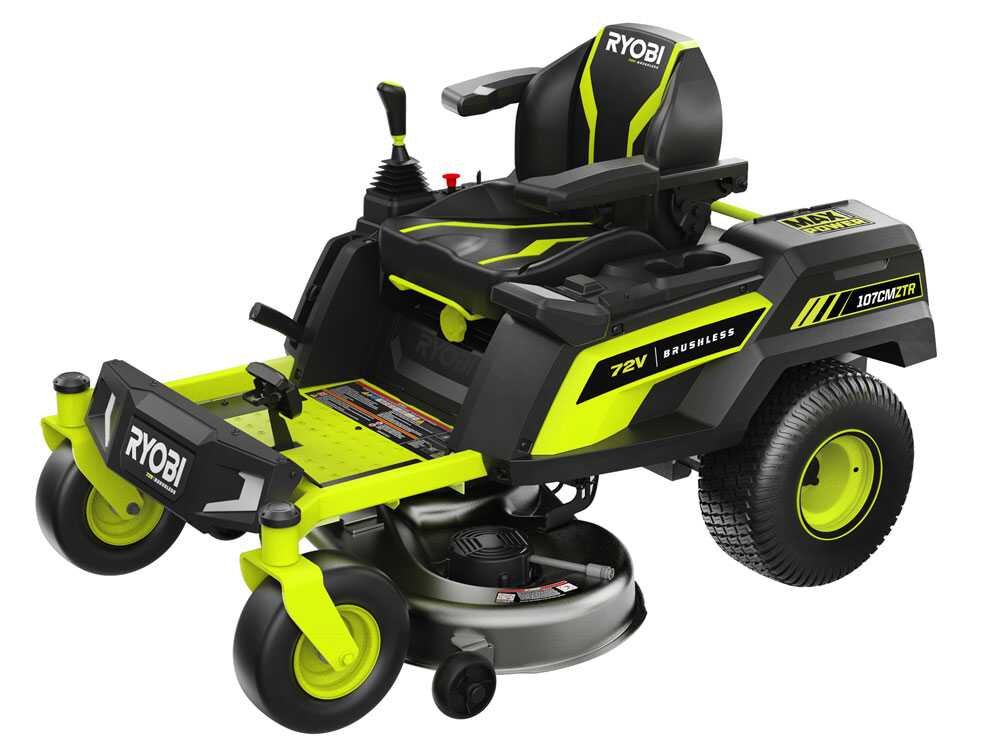 ryobi ztrx107 tracteur tondeuse sur batterie rayon de braquage zéro 72v/20ah coupe de 107cm 2en1 ryobi ztrx107 tracteur tondeuse sur batterie rayon de braquage zéro 72v/20ah coupe de 107cm 2en1