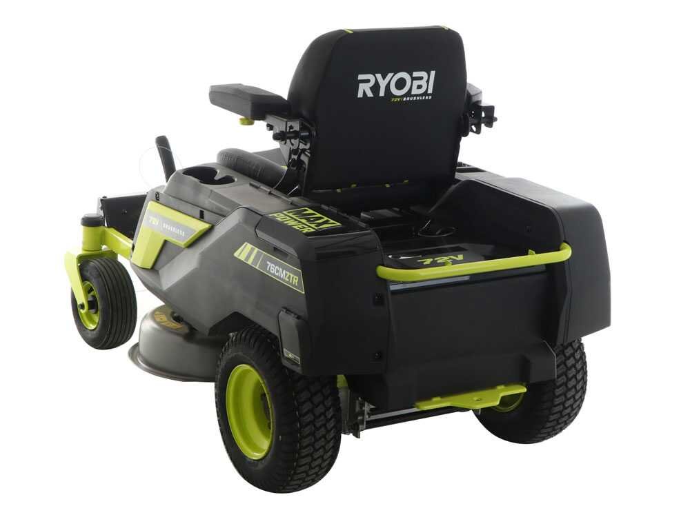 ryobi ztrx76 tondeuse autoportée à batterie et rayon de braquage zéro 72v/20 ah coupe de 76 cm 2en1 ryobi ztrx76 tondeuse autoportée à batterie et rayon de braquage zéro 72v/20 ah coupe de 76 cm 2en1