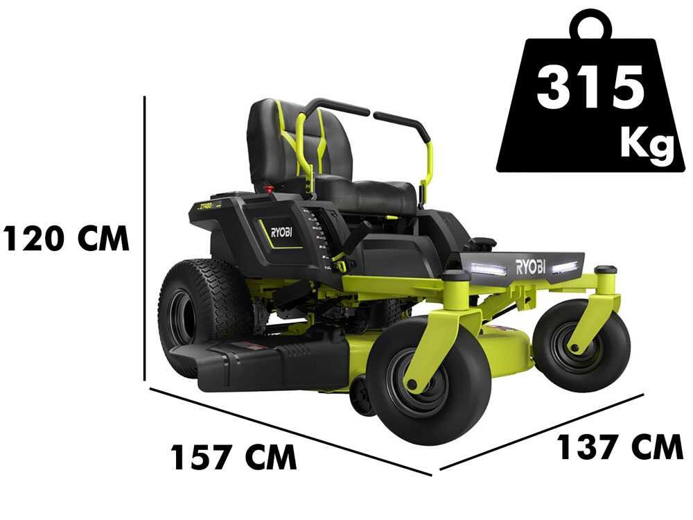 tondeuse autoportée ryobi ztr480ex à rayon de braquage zéro moteur électrique sur batterie 48v/100ah coupe de 107cm 2en1 tondeuse autoportée ryobi ztr480ex à rayon de braquage zéro moteur électrique sur batterie 48v/100ah coupe de 107cm 2en1