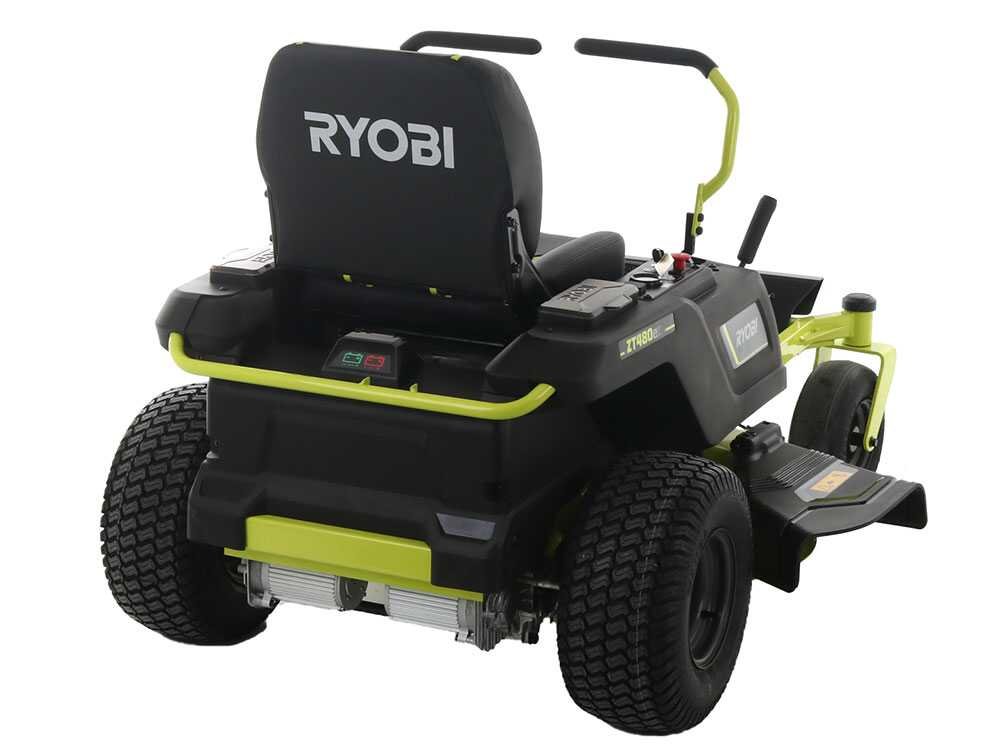 tondeuse autoportée ryobi ztr480ex à rayon de braquage zéro moteur électrique sur batterie 48v/100ah coupe de 107cm 2en1 tondeuse autoportée ryobi ztr480ex à rayon de braquage zéro moteur électrique sur batterie 48v/100ah coupe de 107cm 2en1