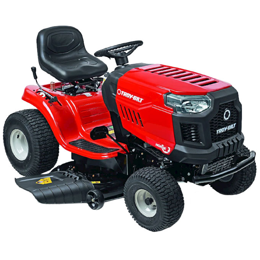 troy bilt horse 107t s tracteur tondeuse boîte continue cvt éjection latérale