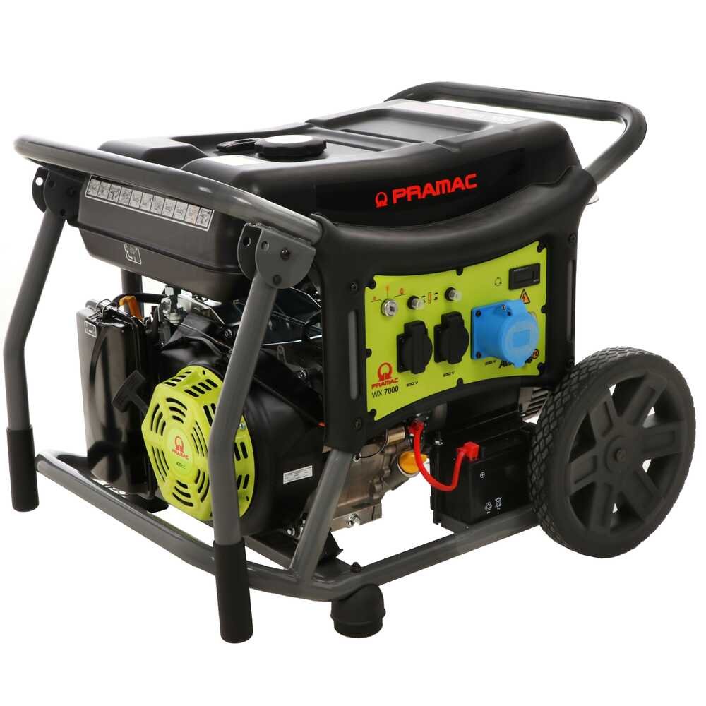 wx7000 pramac groupe électrogène 6.1 kw monophasé à essence sur chariot