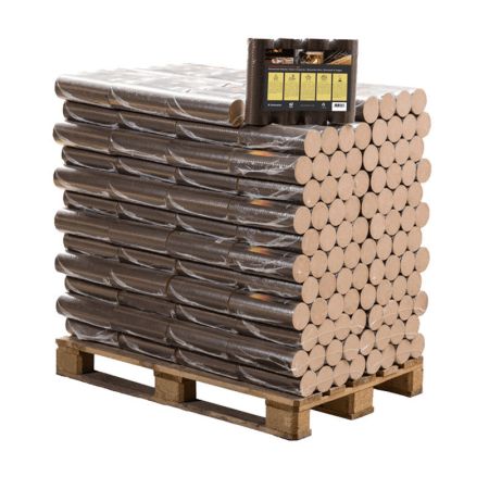 Briquettes rondes de hêtre palette 96 paquets x 10 kg (960 kg)