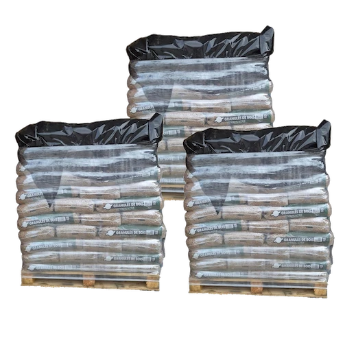 Granulés de bois Premium ECO BOIS ENERGIE - 3 palettes - 198 sacs 2970 kg
