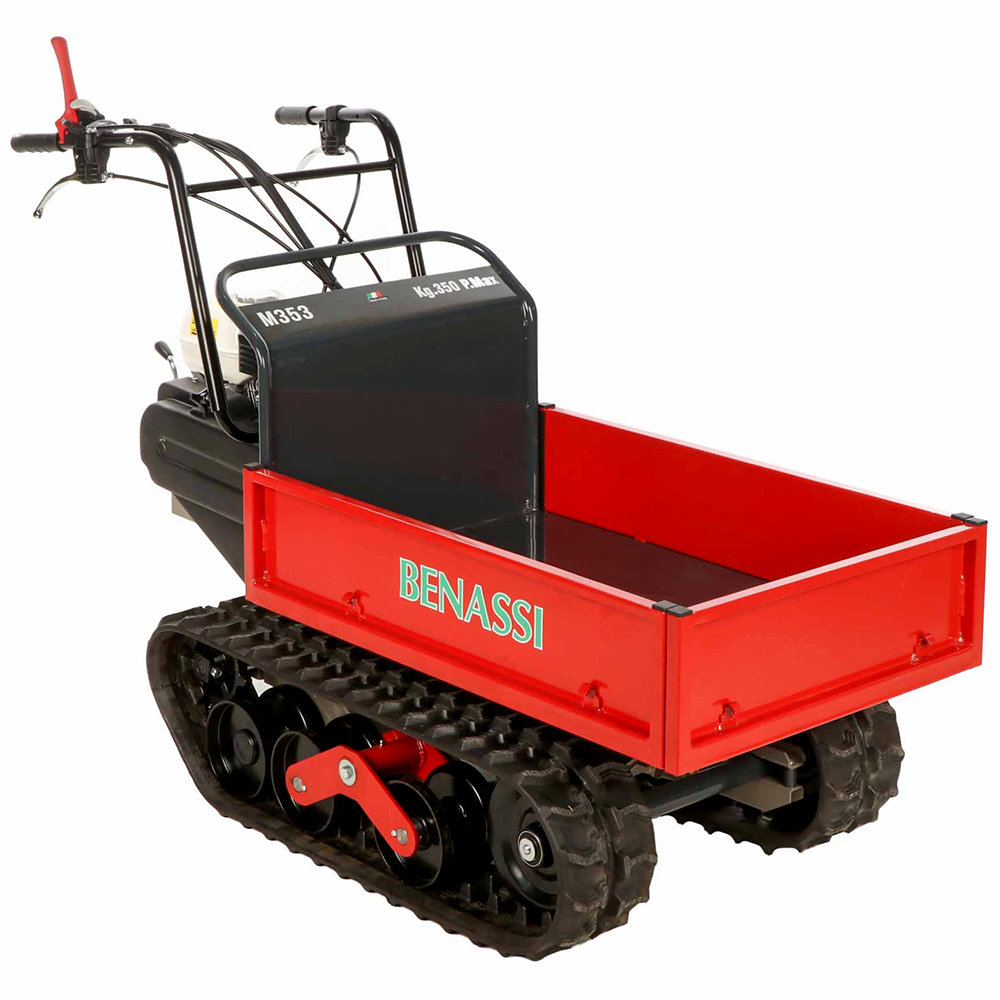 benassi m353h brouette à moteur extensible sur chenilles capacité 350 kg