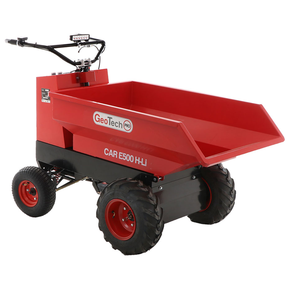 brouette à batterie geotechpro mini dumper car e500 h li caisson dumper 500kg