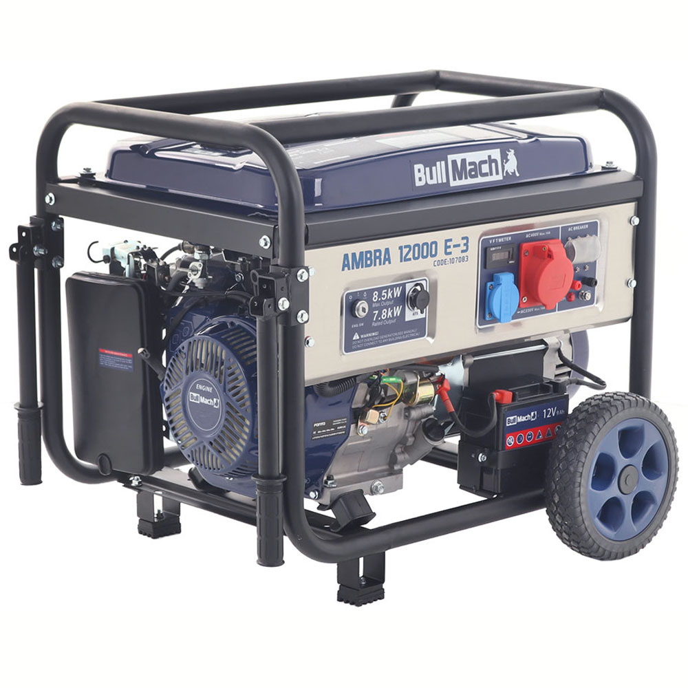 bullmach ambra 12000 e 3 groupe électrogène 8.5 kw triphasé version sur chariot