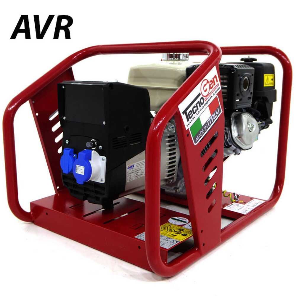 tecnogen h5000 avr groupe électrogène 3.6 kw monophasé honda gx 270 alternateur italien