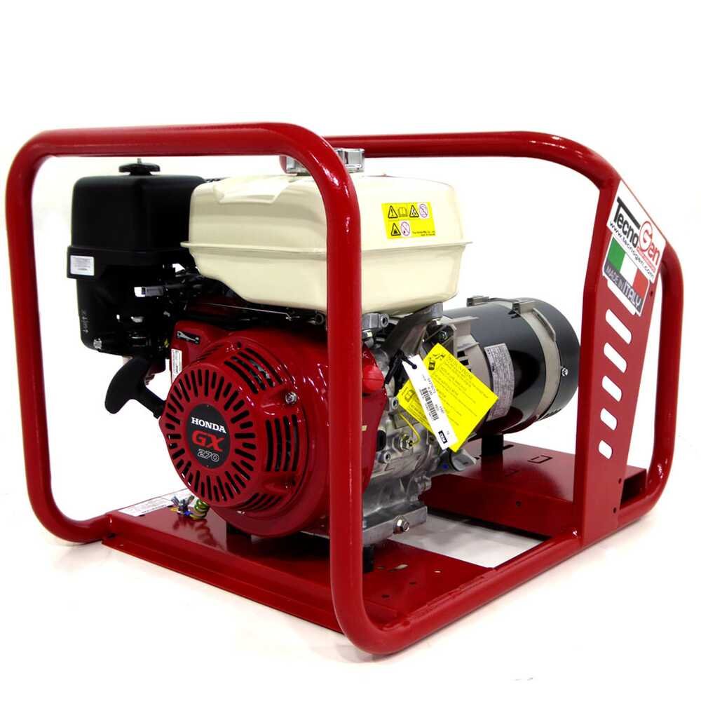 tecnogen h5000 groupe électrogène 3.6 kw monophasé honda gx 270 alternateur italien