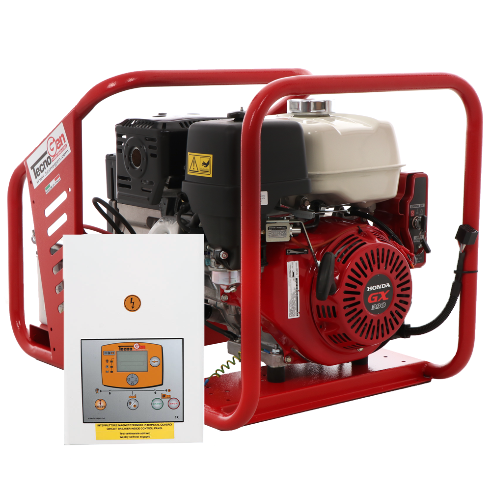 tecnogen h8000 te/a groupe électrogène triphasé 6 kw boîtier ats inclus